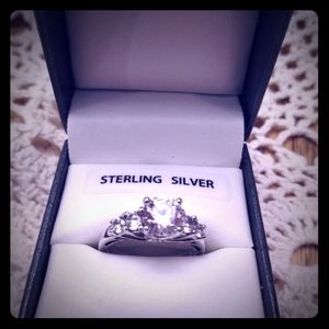 Sterling silver cz engagement ring